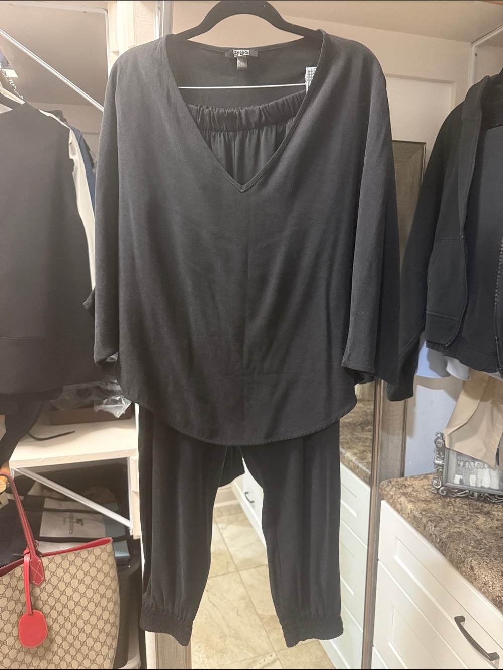 Natalie Busby Black V-Neck Women's Top and Pants